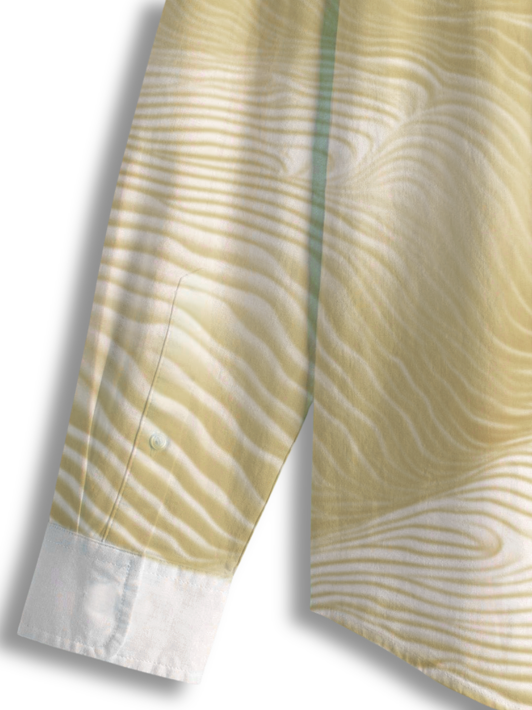 AI Imagined Muddy Yellow Waveform Men's Collar Shirt