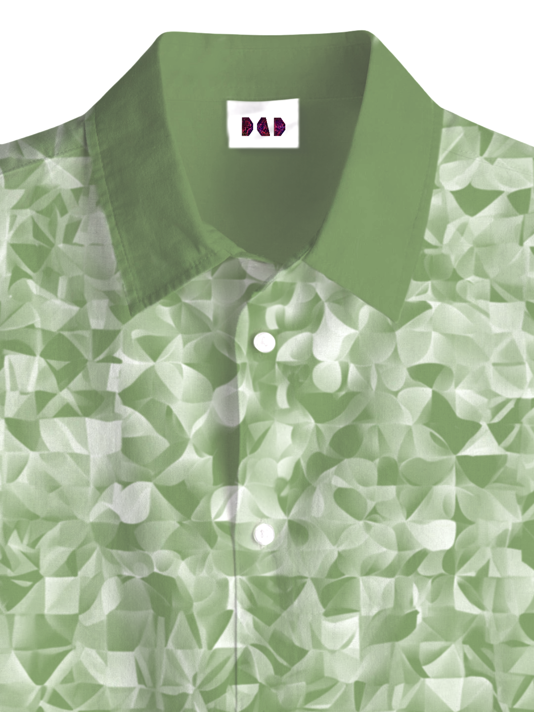 AI Imagined Swamp Green Men's Collar Shirt